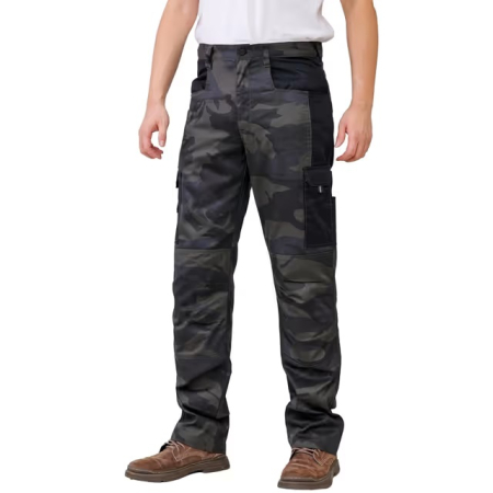 PANTALONI BARBATI - Pantaloni de munca pentru bărbați cu mai multe buzunare gri inchis 3XL
