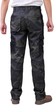 Pantaloni de munca pentru bărbați cu mai multe buzunare gri inchis 3XL [3]