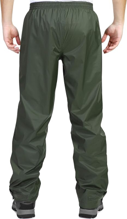 Pantaloni de Ploaie Impermeabili pentru Bărbați Ușori Rezistenți la Vânt - Verzi M [1]