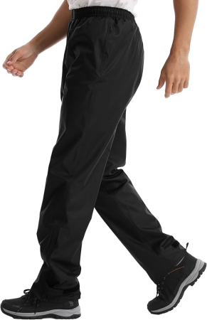 Pantaloni de Ploaie Impermeabili pentru Bărbați Ușori Rezistenți la Vânt - Negri XS/32L [1]