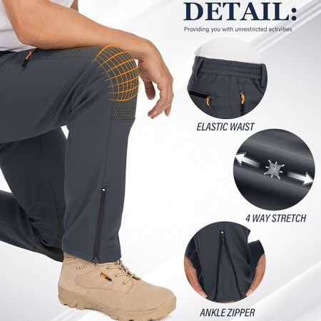 Pantaloni gri de ski de iarna pentru barbati, impermeabili, marimea 40 [2]