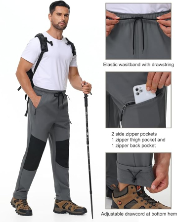 Pantaloni de ski de iarna pentru barbati, impermeabili, gri S [4]
