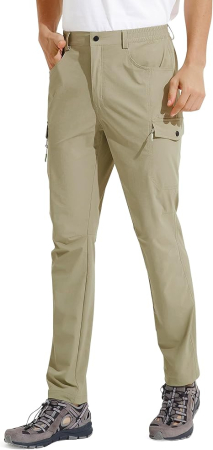 PANTALONI BARBATI - Pantaloni de Trekking usori pentru barbati, rezistenti zgarieturi, 6 buzunare, crem 3XL