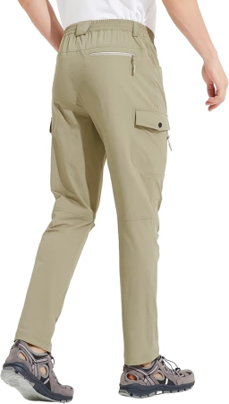 Pantaloni de Trekking usori pentru barbati, rezistenti zgarieturi, 6 buzunare, crem 3XL [6]
