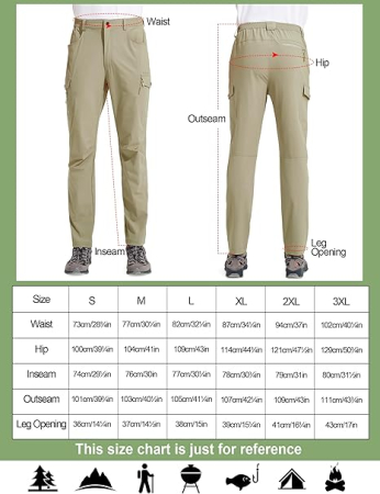 Pantaloni de Trekking usori pentru barbati, rezistenti zgarieturi, 6 buzunare, crem 3XL [5]