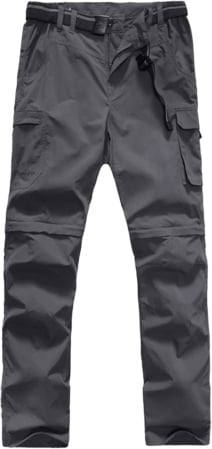 PANTALONI - Pantaloni gri Outdoor Băieți 2 în 1, Convertibili în Pantaloni Scurți, UPF 50+, S