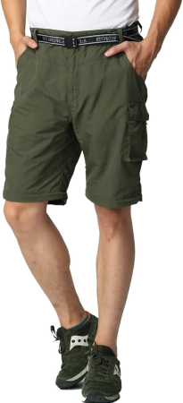 Pantaloni verzi Outdoor Băieți 2 în 1, Convertibili în Pantaloni Scurți, UPF 50+, L [1]