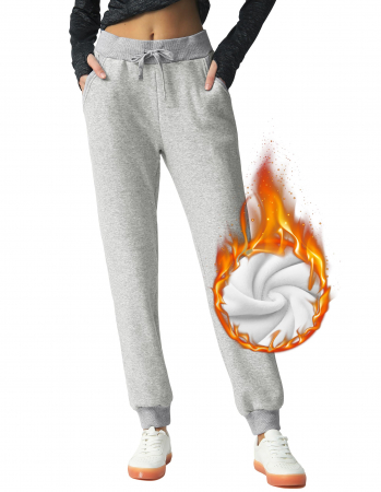 Pantaloni sport dama - Pantaloni sport, cu 2 buzunare, gri deschis XXL