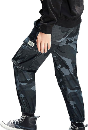 Pantaloni jogging cargo pentru copii cu elastic jos, camuflaj marin 158-164 [2]