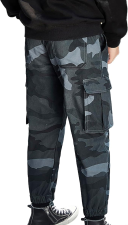 Pantaloni jogging cargo pentru copii cu elastic jos, camuflaj marin 146-152 cm [5]