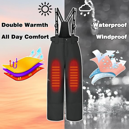 Pantaloni impermeabili pentru copii, rezistenți la vânt, funcționali, ski, zapada 6-7 ani 116 cm [4]