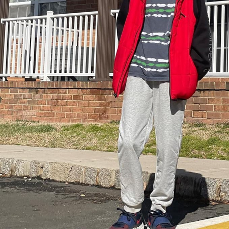 Pantaloni sport pentru copii cu elastic jos, gri L, 8-9 ani,  130-139 cm [2]