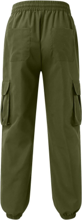 Pantaloni sport casual pentru bărbați, verzi, cu 6 buzunare, M [2]