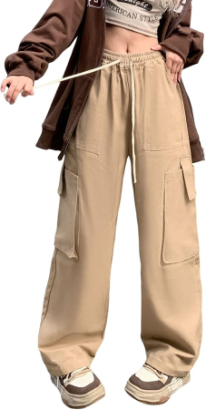 Pantaloni largi, respirabili, pentru uz zilnic, kaki S [3]