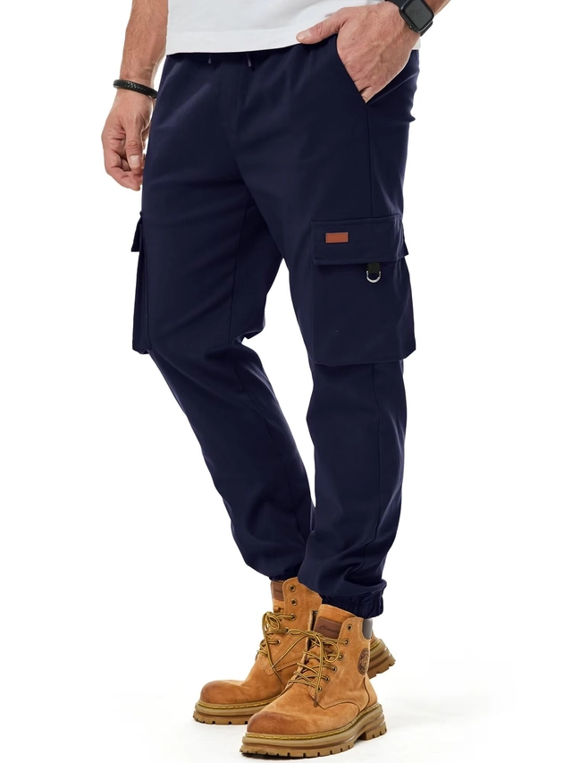 Pantaloni largi, sport, cu buzunare, pentru barbati albastri marimea 34 [3]