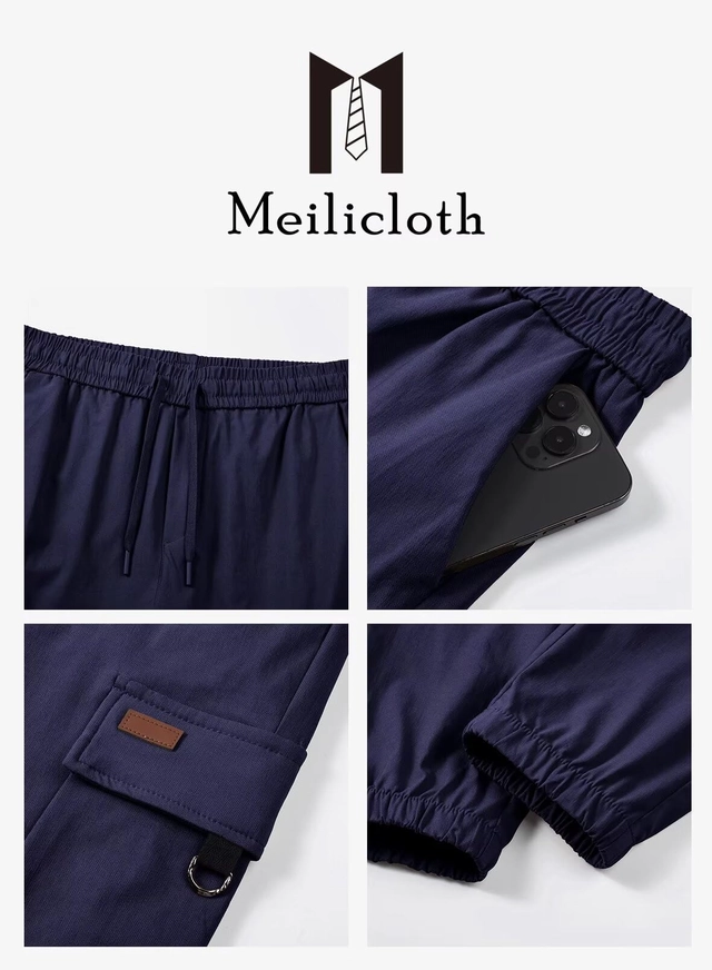 Pantaloni largi, sport, cu buzunare, pentru barbati albastri marimea 34 [4]