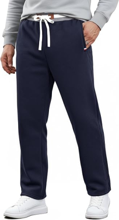 PANTALONI BARBATI - Pantaloni albastri Bărbați VOGSTART, Căptușeală Sherpa, Talie Elastică, 3 Buzunare, M