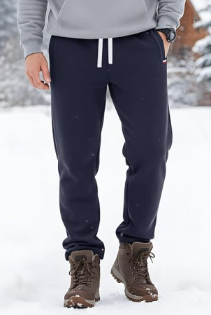 Pantaloni albastri Bărbați VOGSTART, Căptușeală Sherpa, Talie Elastică, 3 Buzunare, M [1]