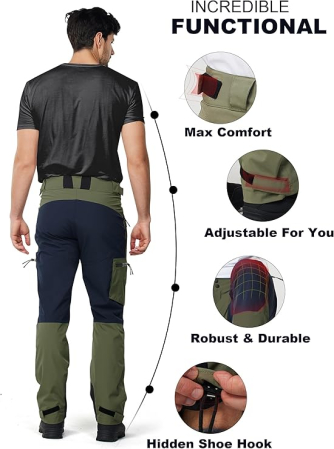 Pantaloni verzi de munte pentru barbati, impermeabili, respirabili, marimea L [1]