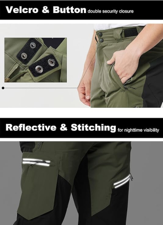 Pantaloni verzi de munte pentru barbati, impermeabili, respirabili, marimea L [3]