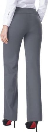 Pantaloni gri, drepti, eleganti, pentru femei cu 2 buzunare oblice, M [2]