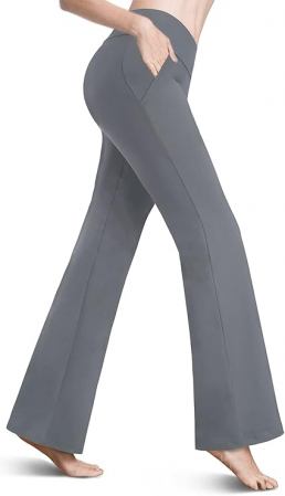 Pantaloni gri, drepti, eleganti, pentru femei cu 2 buzunare oblice, M [1]