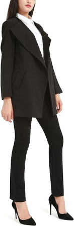 Pantaloni negri, drepti, eleganti, pentru femei cu 2 buzunare, XXL [5]