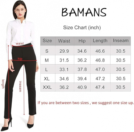 Pantaloni negri, drepti, eleganti, pentru femei cu 2 buzunare, XXL [3]