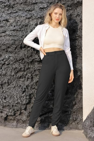 Pantaloni negri Damă Bamans Skinny, Talie Înaltă, Elastici, 4 Buzunare, M [3]