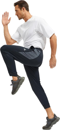 Pantaloni negri sport de alergare pentru barbati, talie elastica, buzunare cu fermoare, S [2]