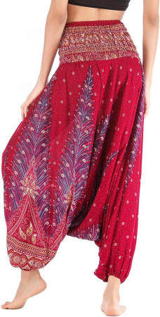 Salopetă / Pantaloni Harem Damă 2-în-1 – Croială Lejeră, Talie Elastică, Imprimeu Boho, marime unica [4]