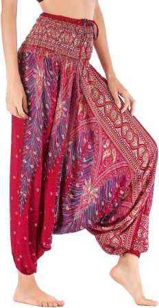Salopetă / Pantaloni Harem Damă 2-în-1 – Croială Lejeră, Talie Elastică, Imprimeu Boho, marime unica [3]