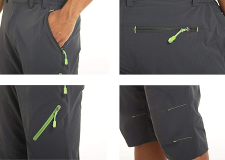 Pantaloni 3/4 gri inchis sport pentru barbatii, usori, respirabili, 2XL [5]