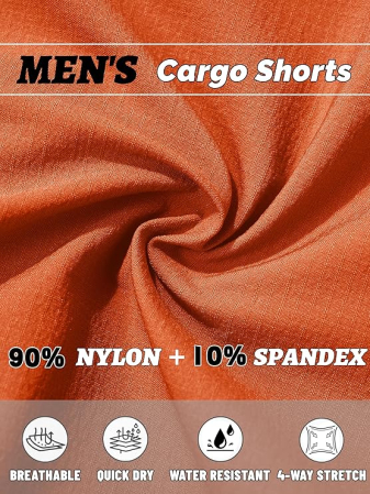 Pantaloni scurti portocalii cargo pentru barbatii, usori, respirabili, 34 [5]