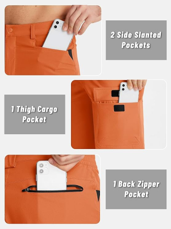 Pantaloni scurti portocalii cargo pentru barbatii, usori, respirabili, 34 [4]