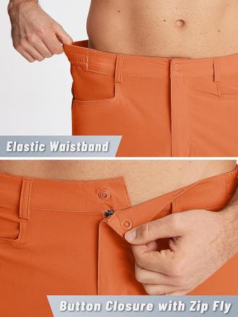 Pantaloni scurti portocalii cargo pentru barbatii, usori, respirabili, 34 [3]