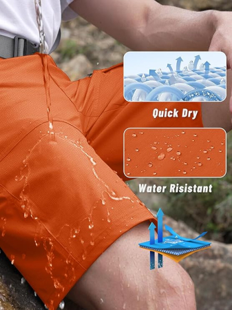 Pantaloni scurti portocalii cargo pentru barbatii, usori, respirabili, 34 [2]