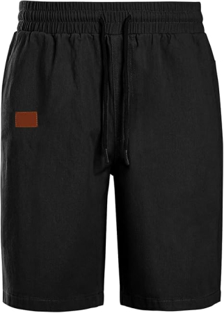 Pantaloni scurti negri cargo pentru barbatii, usori, respirabili, L [4]