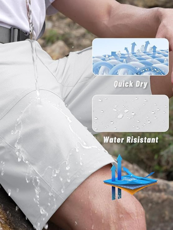 Pantaloni scurti albi cargo pentru barbatii, usori, respirabili, 34 [2]