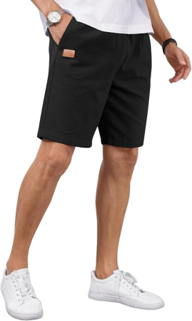 Pantaloni scurti negri cargo pentru barbatii, usori, respirabili, L [2]