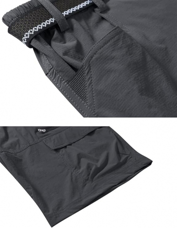 Pantaloni scurti cu uscare rapidă, elastici, funcționali, impermeabili, cu centură elastică, gri inchis 32 [2]