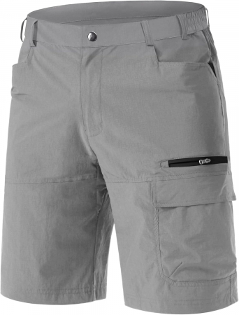 PANTALONI BARBATI - Pantaloni scurti cu uscare rapidă, elastici, funcționali, impermeabili, cu centură elastică, gri 32