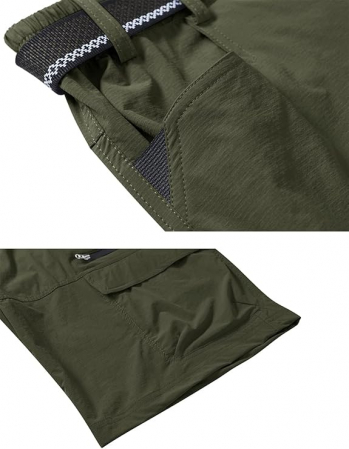 Pantaloni scurti cu uscare rapidă, elastici, funcționali, impermeabili, cu centură elastică, verde 32 [2]