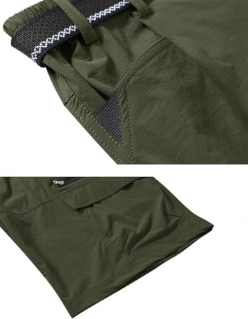Pantaloni scurti cu uscare rapidă, elastici, funcționali, impermeabili, cu centură elastică, verde 34 [2]
