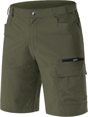 PANTALONI BARBATI - Pantaloni scurti cu uscare rapidă, elastici, funcționali, impermeabili, cu centură elastică, verde 36