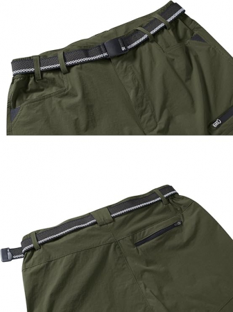 Pantaloni scurti cu uscare rapidă, elastici, funcționali, impermeabili, cu centură elastică, verde 38 [1]