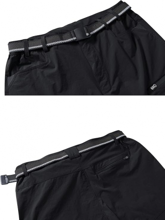 Pantaloni scurti cu uscare rapidă, elastici, funcționali, impermeabili, cu centură elastică, negru 32 [1]