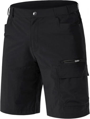 PANTALONI BARBATI - Pantaloni scurti cu uscare rapidă, elastici, funcționali, impermeabili, cu centură elastică, negru 32