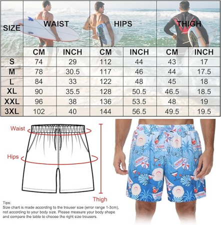 Pantaloni scurti de inot pentru barbatii, cu uscare rapida 2XL [5]