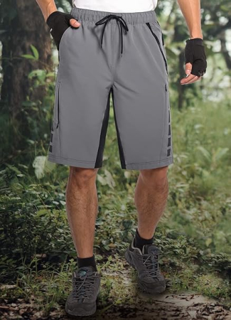 Pantaloni scurti sport pentru barbatii, usori, 5 buzunare, gri L [1]